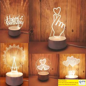 3D LED Table Light Jellyfish Owl Night Lights ABSResin Multidesign Lampe pour Enfants Chambre en gros