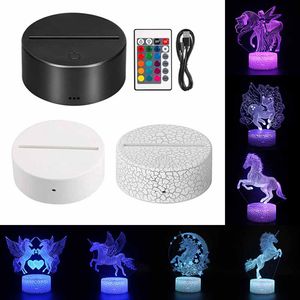 3D LED Unicorn Night Lamp Light Remote 16 Colors Unicorn Lampen Base Lights For Kids cadeau