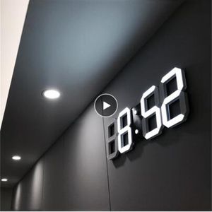 3D LED Wandklokken Lampen Modern Design Digitale Tafel Klok Alarm Nachtlampje Saat Reloj de Pared Horloge voor Thuis Woonkamer Decoratie