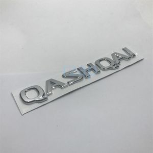 Lettres 3D Emblem Badge Car Tailgate Sticker pour Nissan Qashqai Logo Chrome Silver arrière Plaque signalétique Deca181p