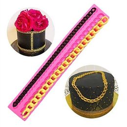 3D Lange Kette Silikon Form Handgemachte Handtasche Tasche Metall Dessert Schokolade Fondant Kuchen Dekoration Sugarcraft Backen Werkzeuge MJ1213