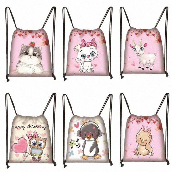 3d charmant chat peinture sac à crampons carto cartolate sac à dos sac à dos sags de boutique de filles multimules sacs de chaussures portables u4nv #