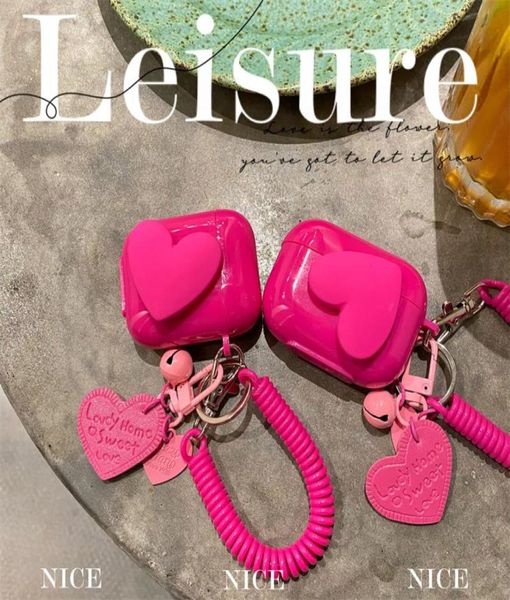 Estuche para auriculares 3D Lucky Giratorio Pink Love para Air pods Pro Lindo estuche de silicona suave para auriculares para estuches Airpods con Sp9041684