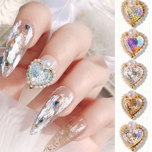 3D-luxe nail art decals steentjes en charmes hart kristallen diamanten edelstenen stenen voor DIY werk