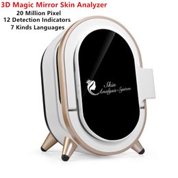 3D Magic Spiegel Analyzer Skin Care Facial Skin Scanner 12 Detectie-indicatoren 7 soorten Taal Desktop Skin Analyse Machine