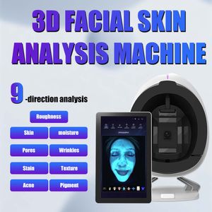 Analizador de piel con espejo mágico 3D Máquina de análisis de alcance facial Sistema de diagnóstico facial Tecnología de máquina de prueba de piel Ai Píxeles HD con informe de prueba de humedad para spa