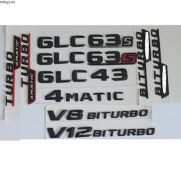 3D Mat Zwart Kofferbak Letters Badge Emblem Emblemen Badges Sticker voor GLC43 GLC63 GLC63s V8 V12 BITURBO AMG 4MATIC6724202