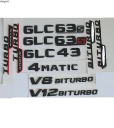 3D Mat Zwart Kofferbak Letters Badge Emblem Emblemen Badges Sticker voor GLC43 GLC63 GLC63s V8 V12 BITURBO AMG 4MATIC9892445