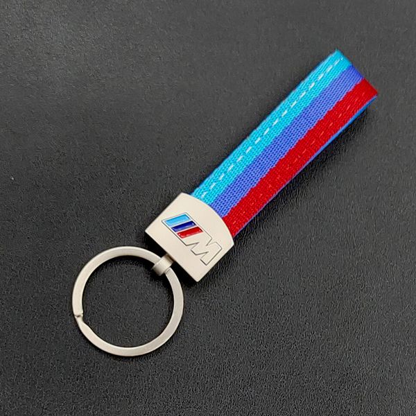 3d metal estilo do carro emblema chaveiro webbing chaveiro anéis para bmw m x1 x3 x4 x5 x6 x7 e46 e90 f20 e60 e39 acessórios automóveis azul