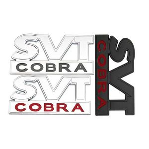 Emblema 3D de Metal cromado y negro SVT COBRA, insignia para maletero de coche, calcomanía para Ford Mustang Shelby Raptor SVT COBRA, accesorios adhesivos