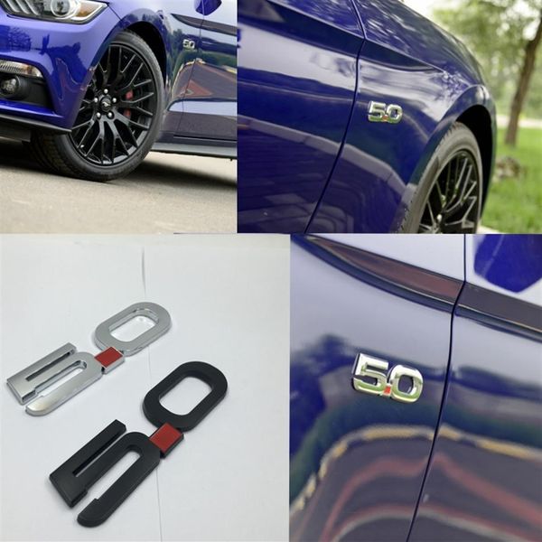 3D Métal GT 5 0 Emblèmes Remplacement Direct Fender Side Badge Decal Pour Ford Mustang 2015-20162835