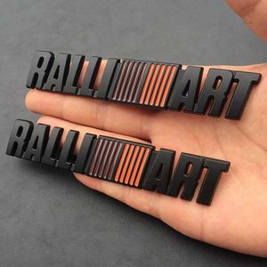 Pegatina de Metal 3D Ralliart para capó delantero de coche, insignia de parachoques de maletero para Mitsubishi Lancer Ralliart, accesorios con emblema