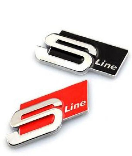 3D Metal S Line Sine Car Autocollant Emblem Badge Case pour A1 A3 A4 B6 B8 B5 B7 A5 A6 C5 ACCESSOIRES STYLING 209269