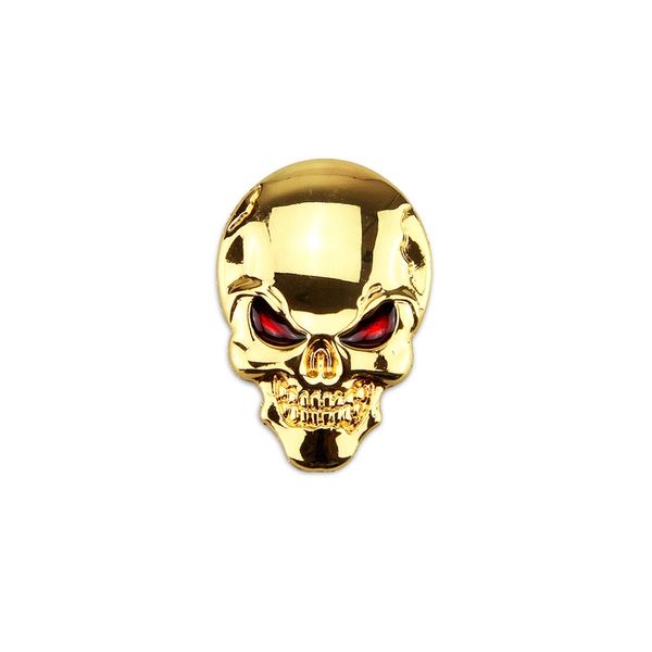 Pegatina de calavera de Metal 3D para coche, insignia chapada, logotipo 