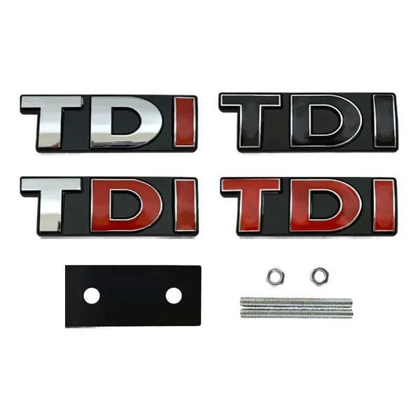 Insignia de emblema de parrilla delantera de coche con letras TDI de Metal 3D para VW Polo Golf 4 5 6 7 MK3 MK6 MK7 Passat B6 TDI, accesorios adhesivos