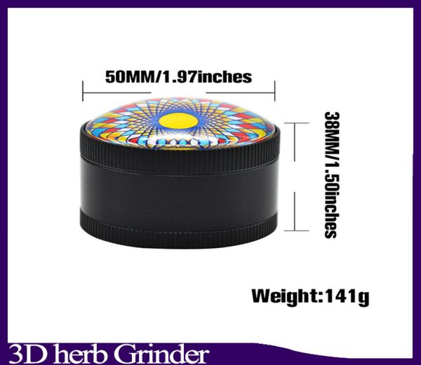 3D Metal Tobacco Smoking Herb Grinder 50mm 3 Layers Camouflage With Magentic With Scraper Smoking Filter Accessories HH71375 02663764564