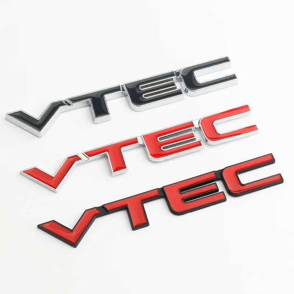Emblema de Metal 3D VTEC, letras, insignia de guardabarros de coche, calcomanía de maletero para Honda Civic Accord CB400 Odyssey CRV VTEC, accesorios adhesivos