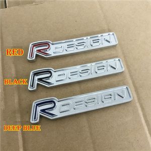 3D Metal Zinc Alloy R Design RDesign Letter Emblèmes Badges Car Autocollant Car Style Secal pour VOO V40 V60 C30 S60 S80 S90 XC60