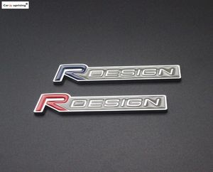 3D Metal Zinc Alloy R Design RDesign Letter Emblèmes Badges Car Autocollant Car Style Secal pour V40 V60 C30 S60 S80 S90 XC602523122