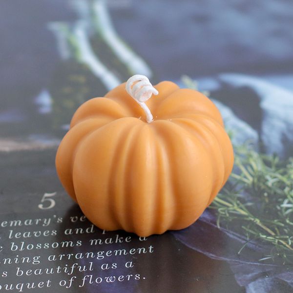 Mini Mini Mini Pumpkin Shape Candle Moule de silicone pour la résine Savon Polymère Argâtre en plâtre Moule de main arrex Halloween Home Decoration