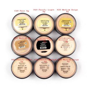 Juego de polvos minerales, polvos sueltos mate SPF 15, brillo, 6g, 8g, 9g, corrector blanqueador, base de maquillaje profesional, poudre libre