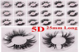 3D Mink Eyelash 5d 25 mm de largo espesor de lástima con la caja de embalaje de las pestañas Ojos Maquillage8609925