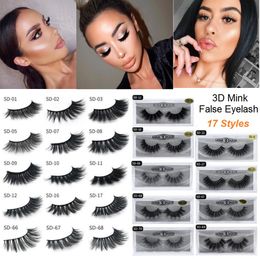 3D Mink Eyelashes Messy Eye Lash Soft Extension Sexy Wimper Volledige Strip Eye Washes SD-serie 17 stijlen