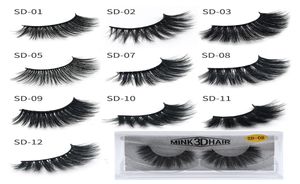 Cils de vison 3D Mink entiers entiers faux cils naturels maquillage doux mecs extension du maquillage faux cils d'œil pack 3d massin bu8814947