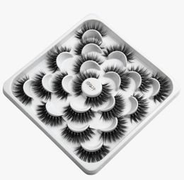 Mink 3D Faux cils 10 paires de plaques de plaque de lotus ensembles de cils de faux cils dense épais cils FAUX CILS2269622