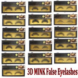 3D Visón Falsas pestañas Hecho a mano Belleza Grueso Largo y suave Visón Pestañas Fake Eye Lashes Eyelash 16 Estilos