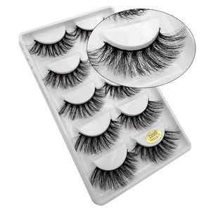 3D Mink pestañas postizas 5 pares de maquillaje de escenario natural línea gruesa pestañas ojos cosméticos herramientas Envío gratis 10