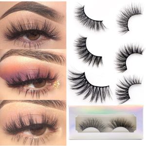 Lashs de vison 3D 16 styles fausses vison faux cils naturels longs dramatiques ultra wispies duvets cils duluffy bandes complètes