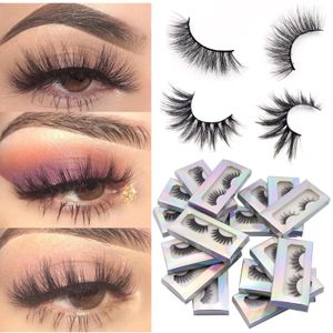 3D Vison Cils Faux Vison Faux Cils Naturel Long Dramatique Ultra Wispies Cils Moelleux Bandes Complètes Faux Cils Extension Maquillage LL