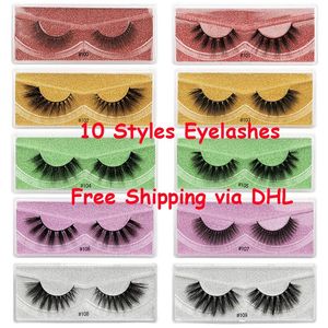 3D Mink Reusable Eyelashes Natural Thick Fluffy False Eyelash Makeup Extension Eye Lashes 10 styles Free DHL