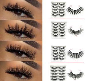 Mink 3D Falais réutilisables 10 réels sibériens 3d Mink Hair Strip Fals Full Full Long Individues Cils de vison LASHES EX3922212