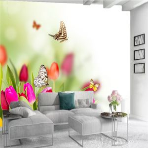 3d moderne digitale druk behang romantische mooie lelie bloem plant decoratie zijde foto aangepaste interieur slaapkamer tv achtergrond