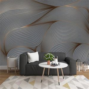 3d Mural Wallpaper Geometric Abstract Lines Living Room Bedroom Background Wall Decoration Waterproof Antifouling Wallpapers