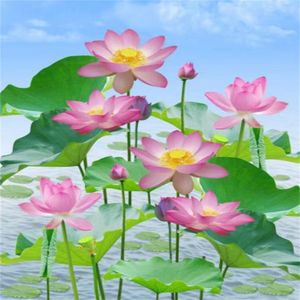 3D muurschildering behang 3d lotus vijver zilveren karper mooi landschap woonkamer slaapkamer muurbedekking hd muurpapier