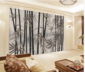 3D-muurschilderingen behang voor woonkamer retro bamboe bos tv sofa art achtergrond muur