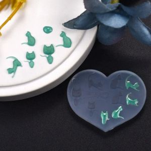 DÉCORATIONS DE Nail 3D Moule de silicone pour bricolage UV Résine Epoxy Cabochons Moules de moulage résine Pendants Charmes