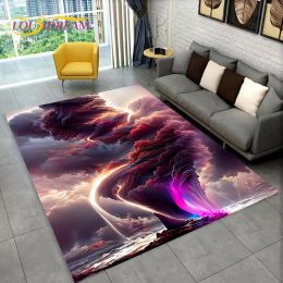 Alfombra 3D Natural, Tornado, Cloud Twister Alfombra grande, Alfombra de alfombras para la sala de estar Decoración de sofá de sofá