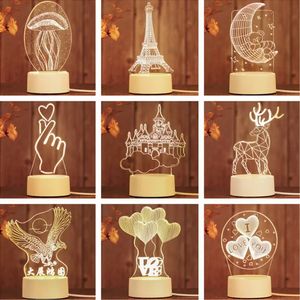 3d Night Light Creative Led Slaapkamer Decoratie Kleine tafellamp