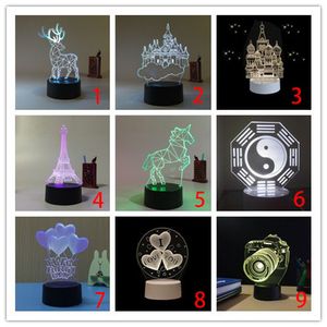 3D Nachtlampje LED Creatieve Decoratie Lamp Kleur Verandering Licht Touch Control Verjaardagscadeau USB Opladen Cartoon Lamp Maatwerk