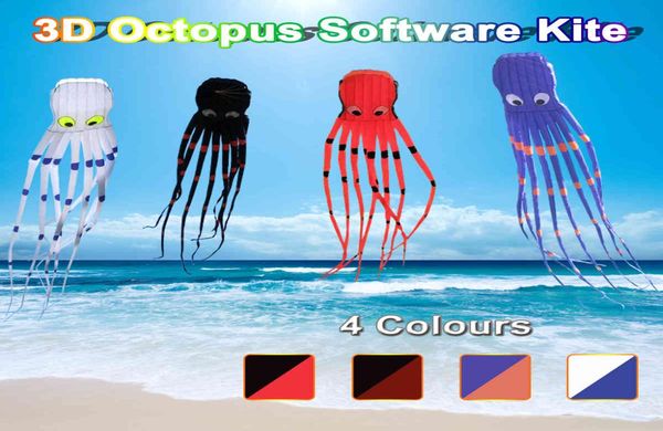 3D Octopus Nylon enorme Sport al aire libre 8m Software de vuelo Kites de cola larga Toys Kids Gift9686710