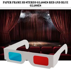Lunettes en papier 3D Rouge Bleu Cyan Carte en papier L'anaglyphe universel offre un sens de la réalité Film DVD yy28