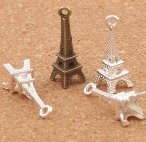 3d Paris Eiffeltoren Legering Kleine Charms Hangers 100pcSlot Mic Bronze verzilverd stijlvol 2mm4 mm L4482765537