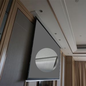 Écran de projecteur encastré au plafond électrique ALR gris transparent acoustiquement perforé 3D, PAT-1 pour projecteur longue portée 8k home cinéma