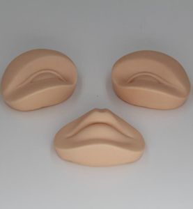 3d Tatouage de maquillage permanent Pratique Remplacement de la peau 2 yeux et 1 lèvres pour l'entraînement Mannequin Head3288582
