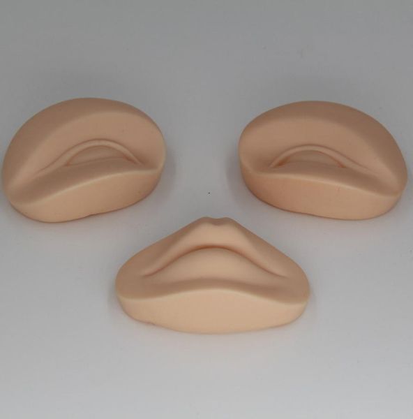 3d Tatouage de maquillage permanent Pratique Remplacement de la peau 2 yeux et 1 lèvres pour l'entraînement Mannequin Head5975527