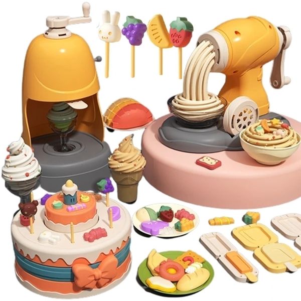 Molde de plastilina 3D Modelado Arcilla Fabricante de fideos Diy Juego de plástico Herramientas para masa Conjuntos Juguetes Color helado para niños Regalo de cumpleaños y240108